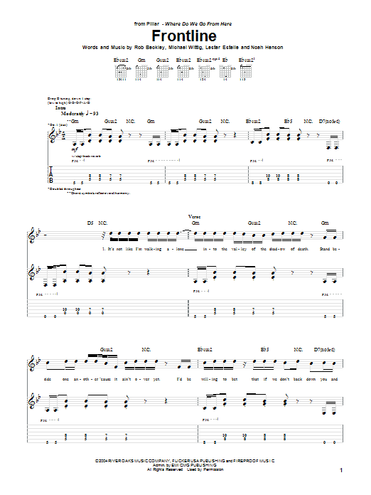 Pillar Frontline Sheet Music