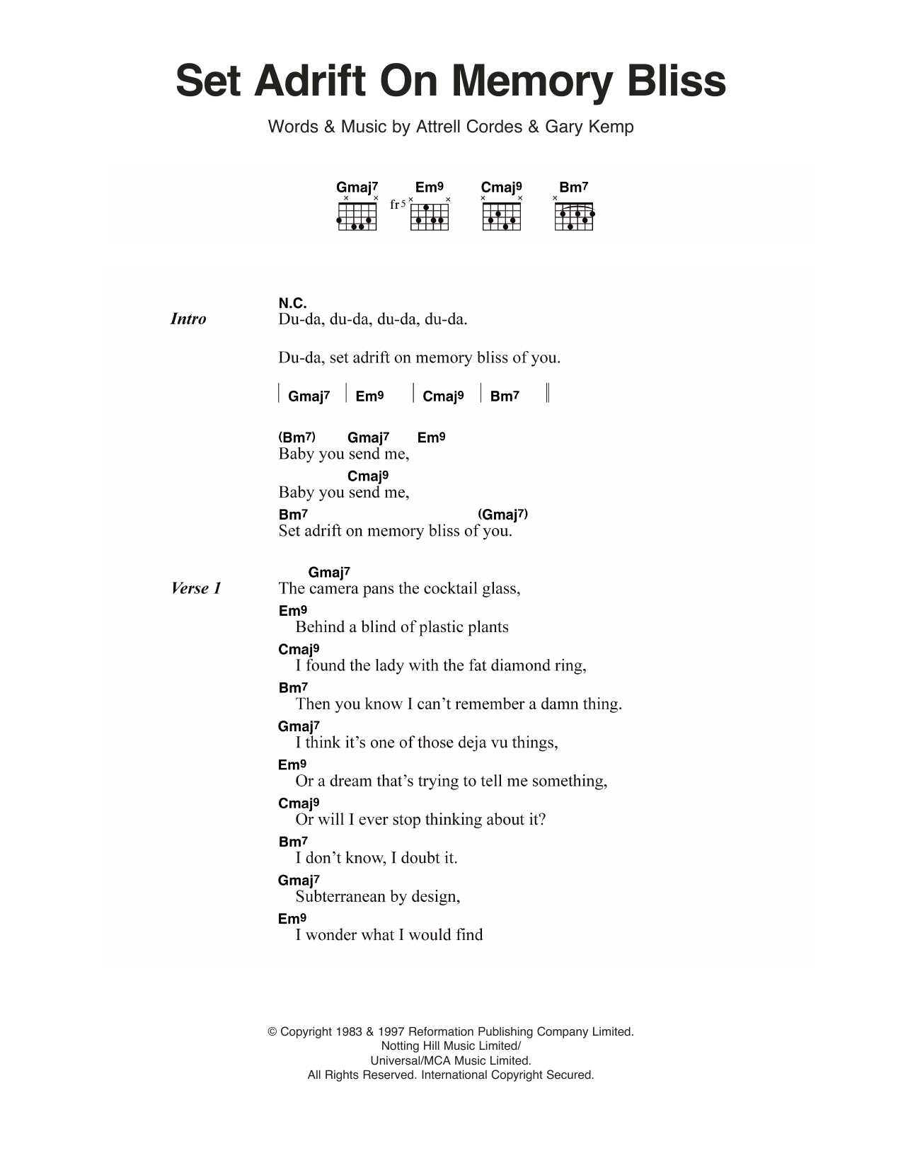 P.M. Dawn Set Adrift On Memory Bliss Sheet Music