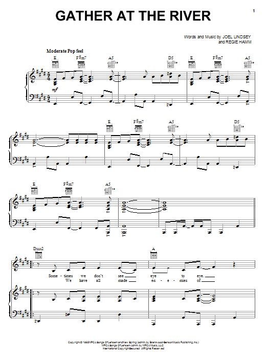 Point Of Grace Gather At The River Sheet Music