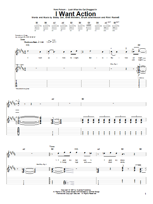 Poison I Want Action Sheet Music