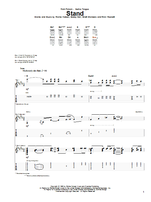 Poison Stand Sheet Music