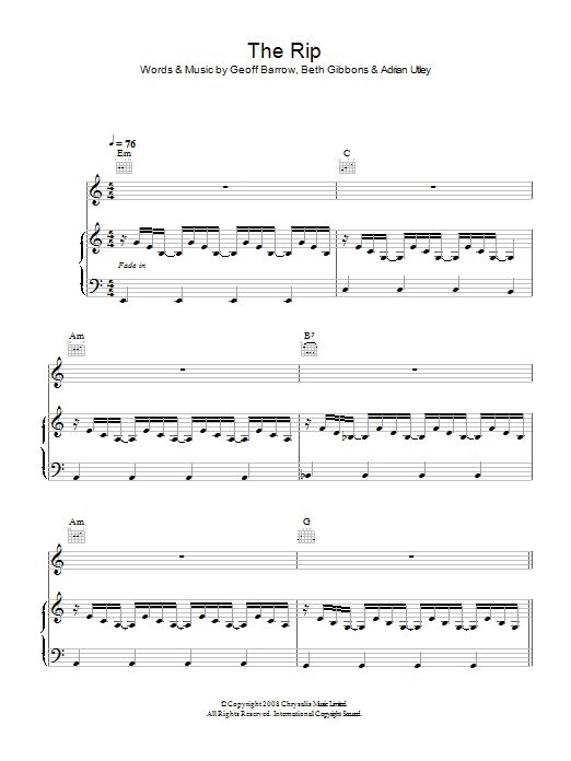 Portishead The Rip Sheet Music