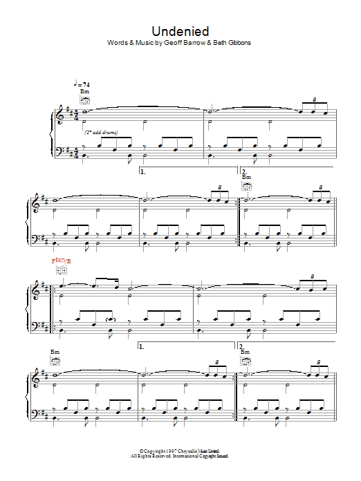 Portishead Undenied Sheet Music