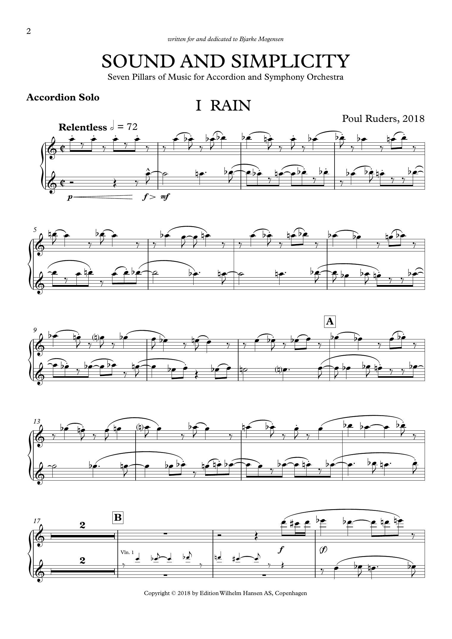 Poul Ruders Sound and Simplicity Sheet Music