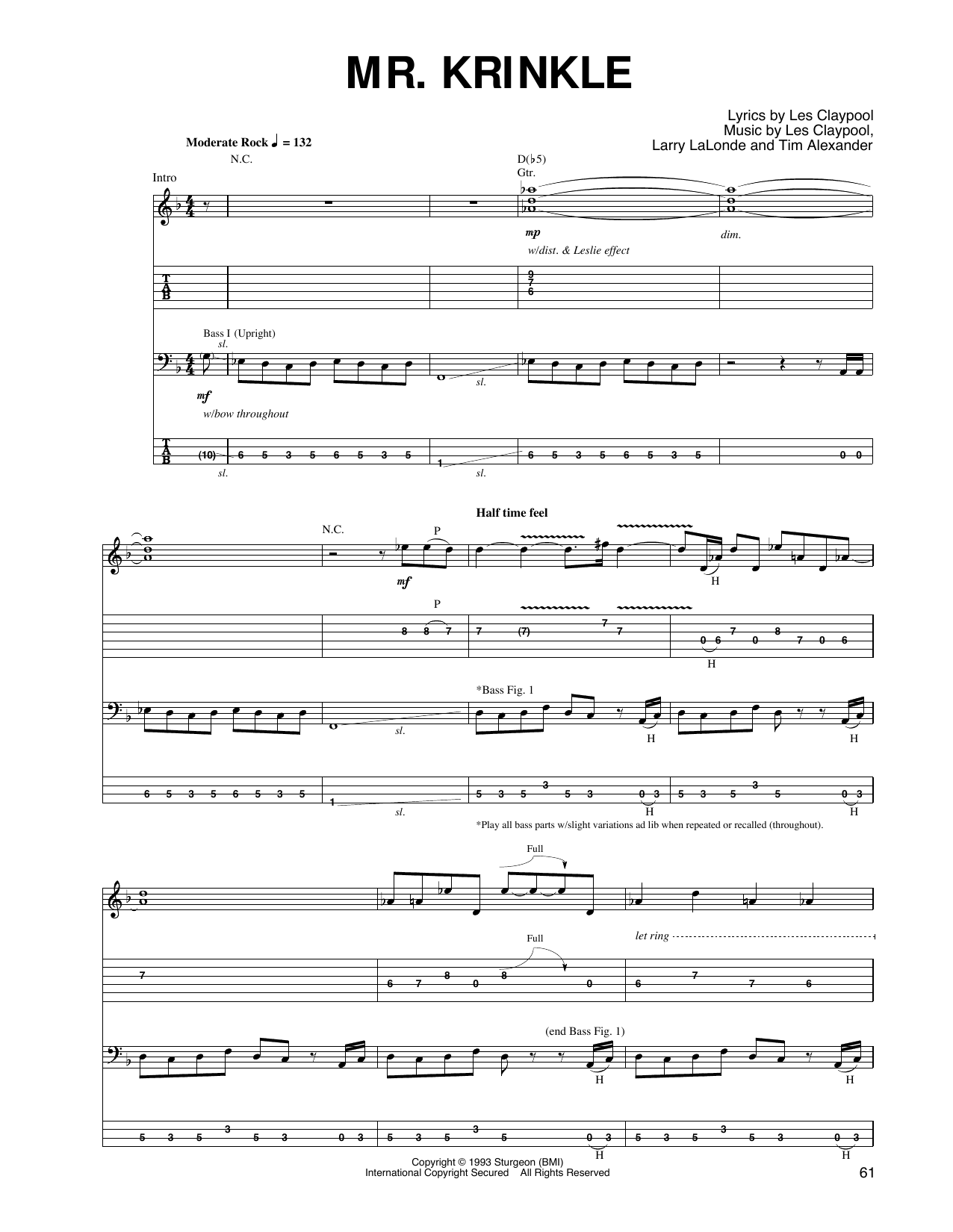 Primus Mr. Krinkle Sheet Music