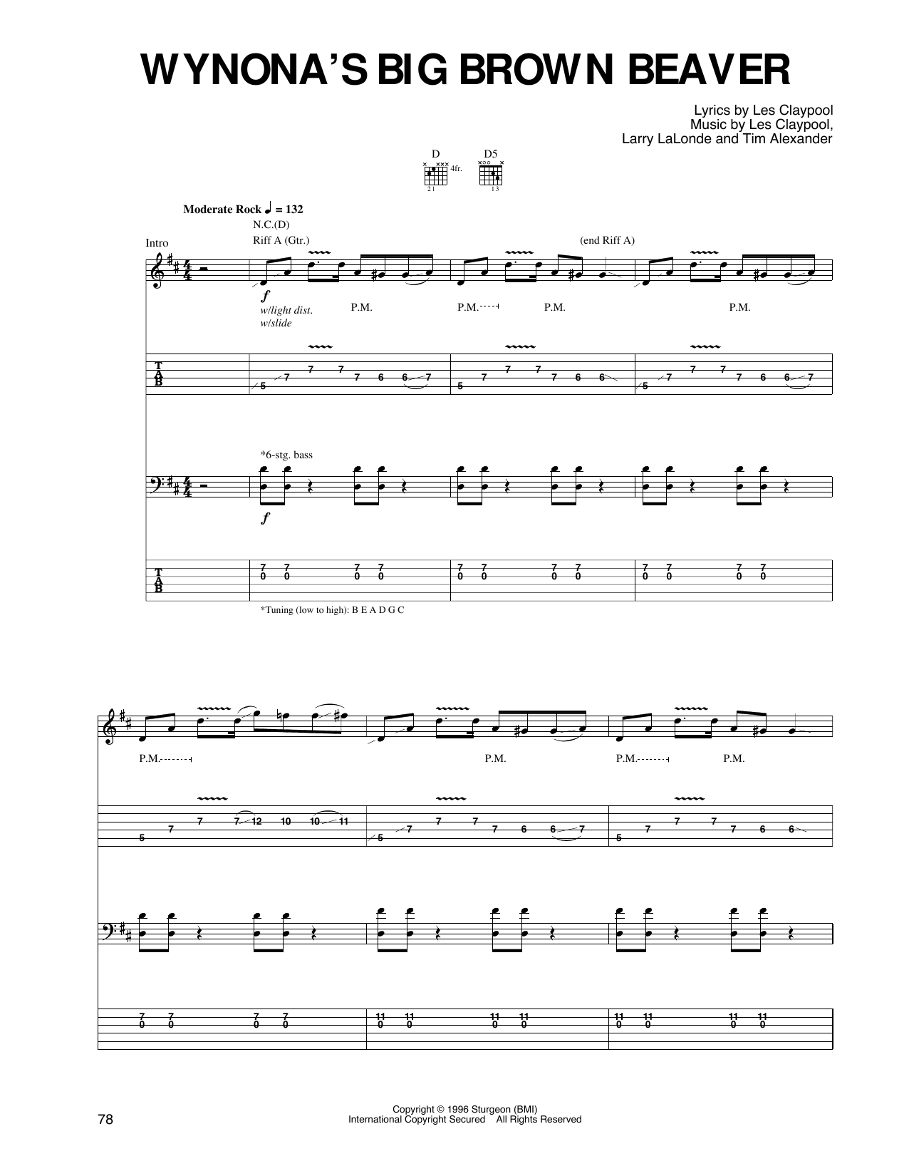 Primus Wynona's Big Brown Beaver Sheet Music