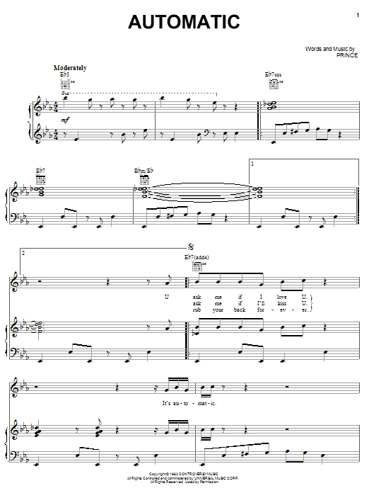Prince Automatic Sheet Music
