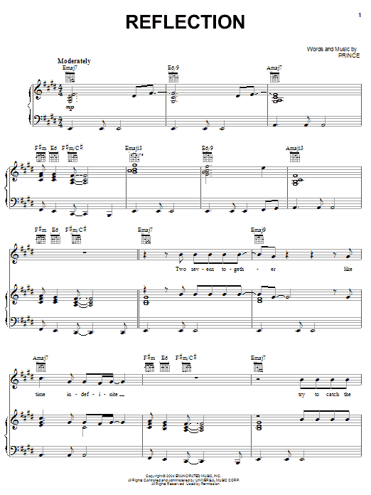 Prince Reflection Sheet Music