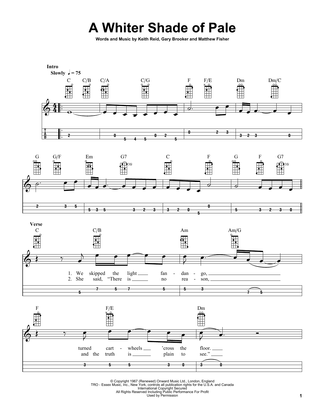Procol Harum A Whiter Shade Of Pale (arr. Bobby Westfall) Sheet Music
