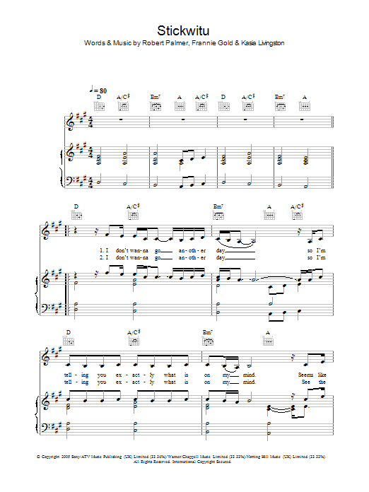 Pussycat Dolls Stickwitu Sheet Music