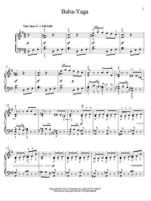 Pyotr Il'yich Tchaikovsky Baba-Yaga Sheet Music