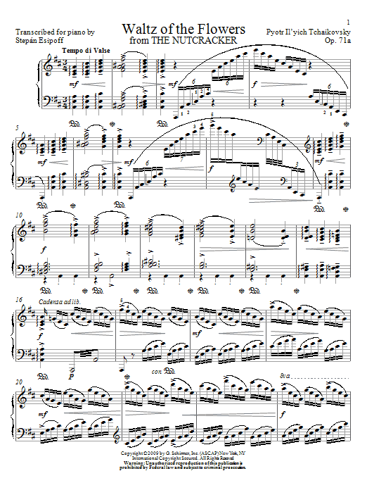 Pyotr Il'yich Tchaikovsky Waltz Of The Flowers (from The Nutcracker) Sheet Music