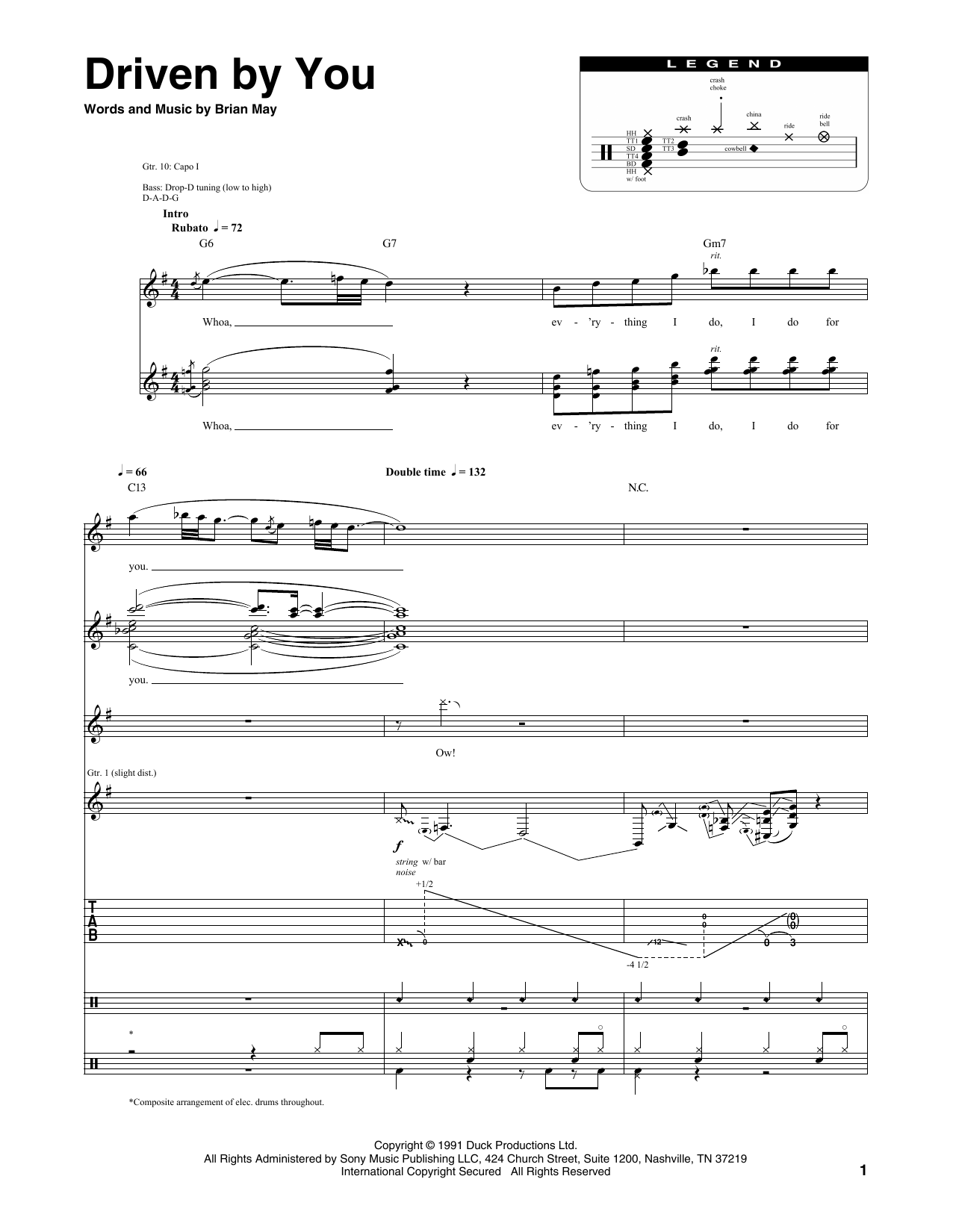Queen Driven By You Sheet Music