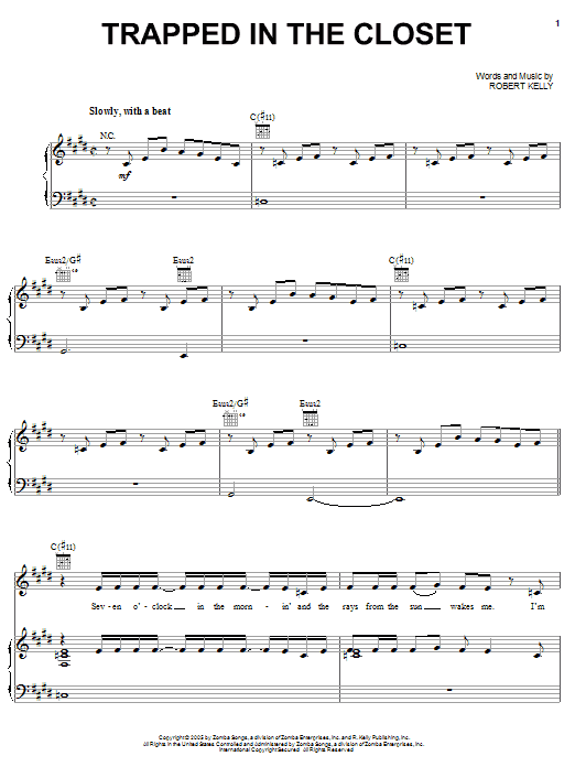 R Kelly Trapped In The Closet Sheet Music