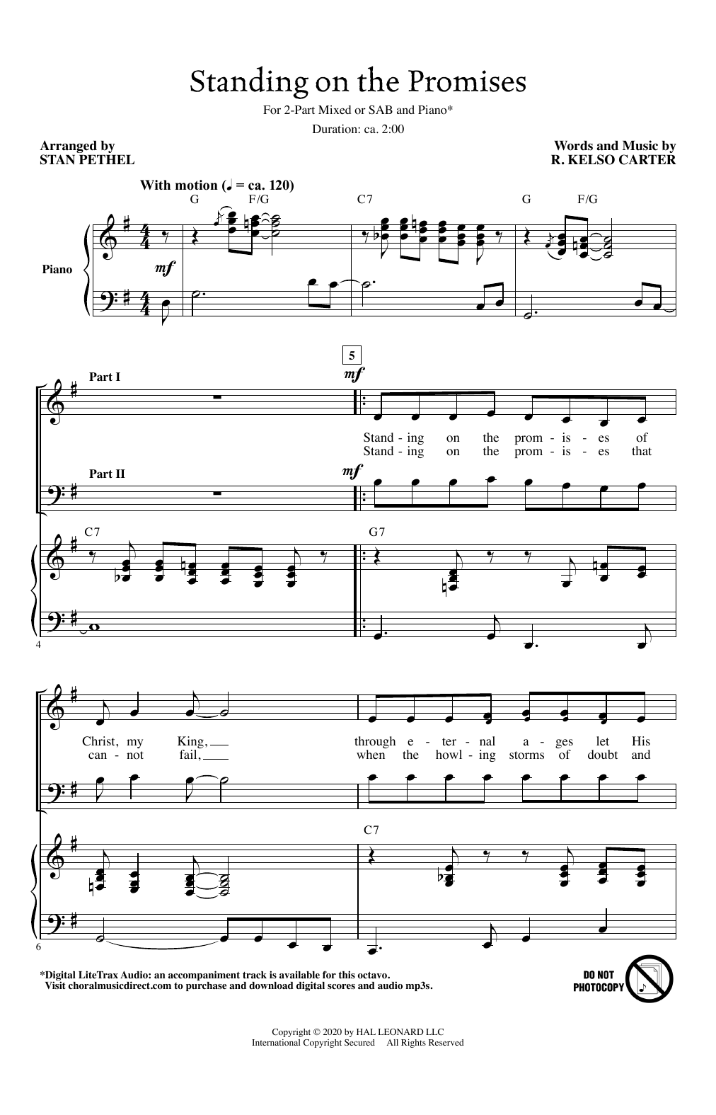R. Kelso Carter Standing On The Promises (arr. Stan Pethel) Sheet Music