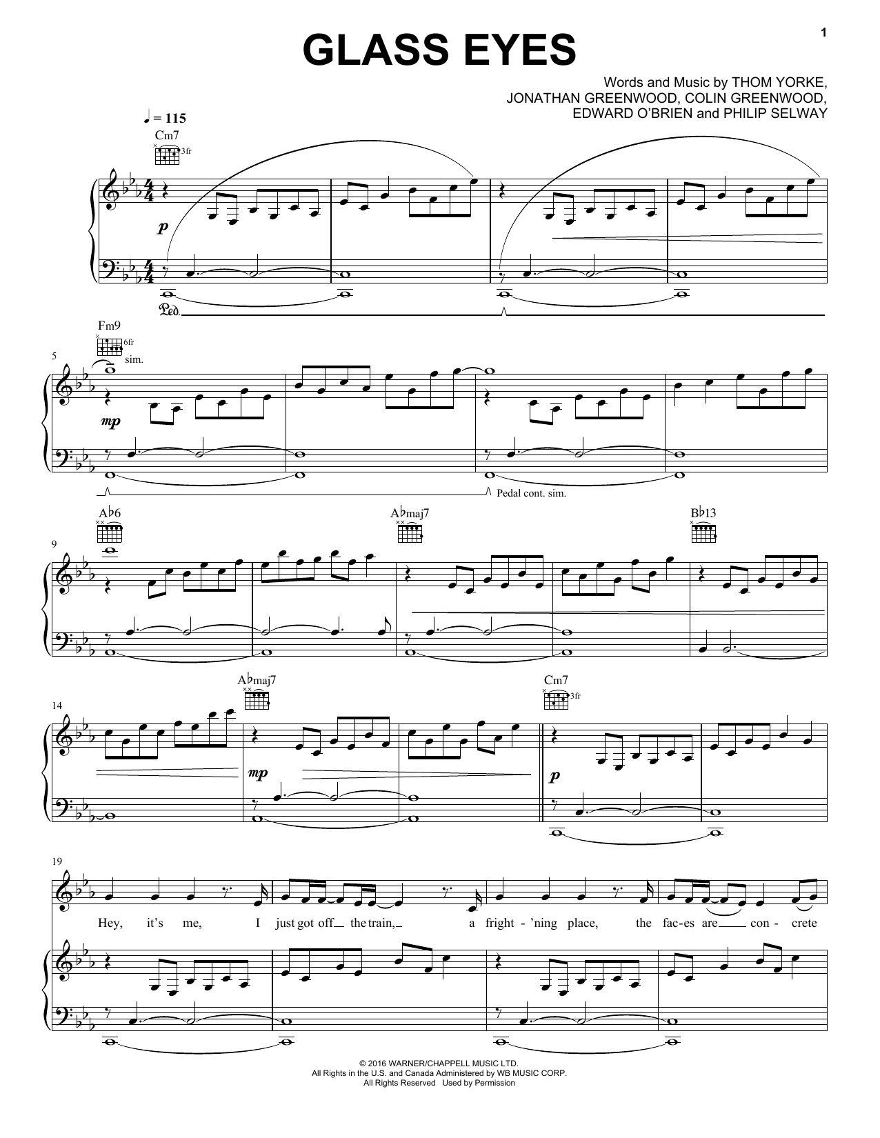Radiohead Glass Eyes Sheet Music