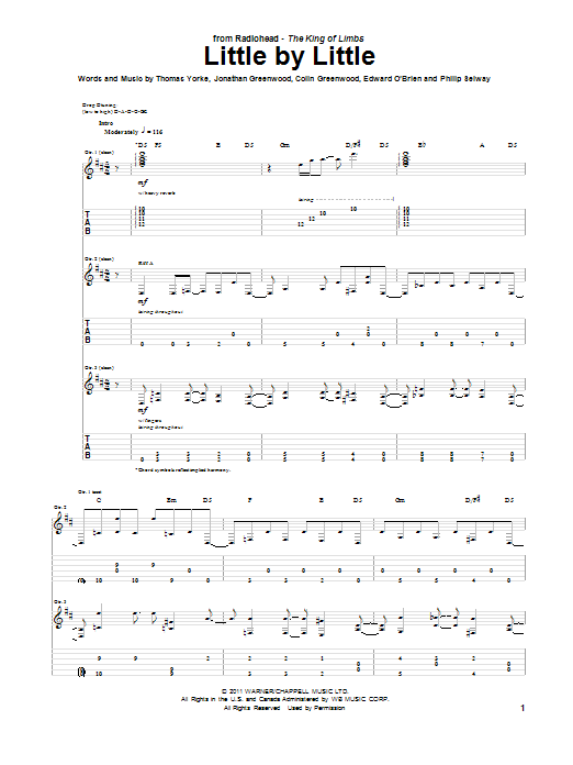 Radiohead Little By Little Sheet Music