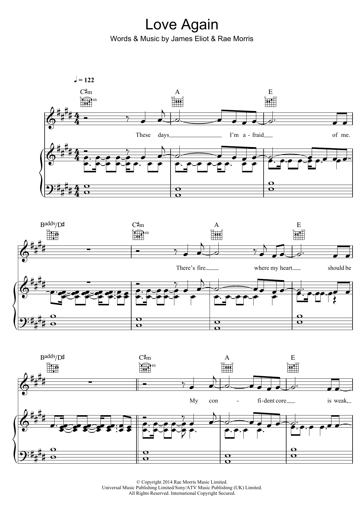 Rae Morris Love Again Sheet Music