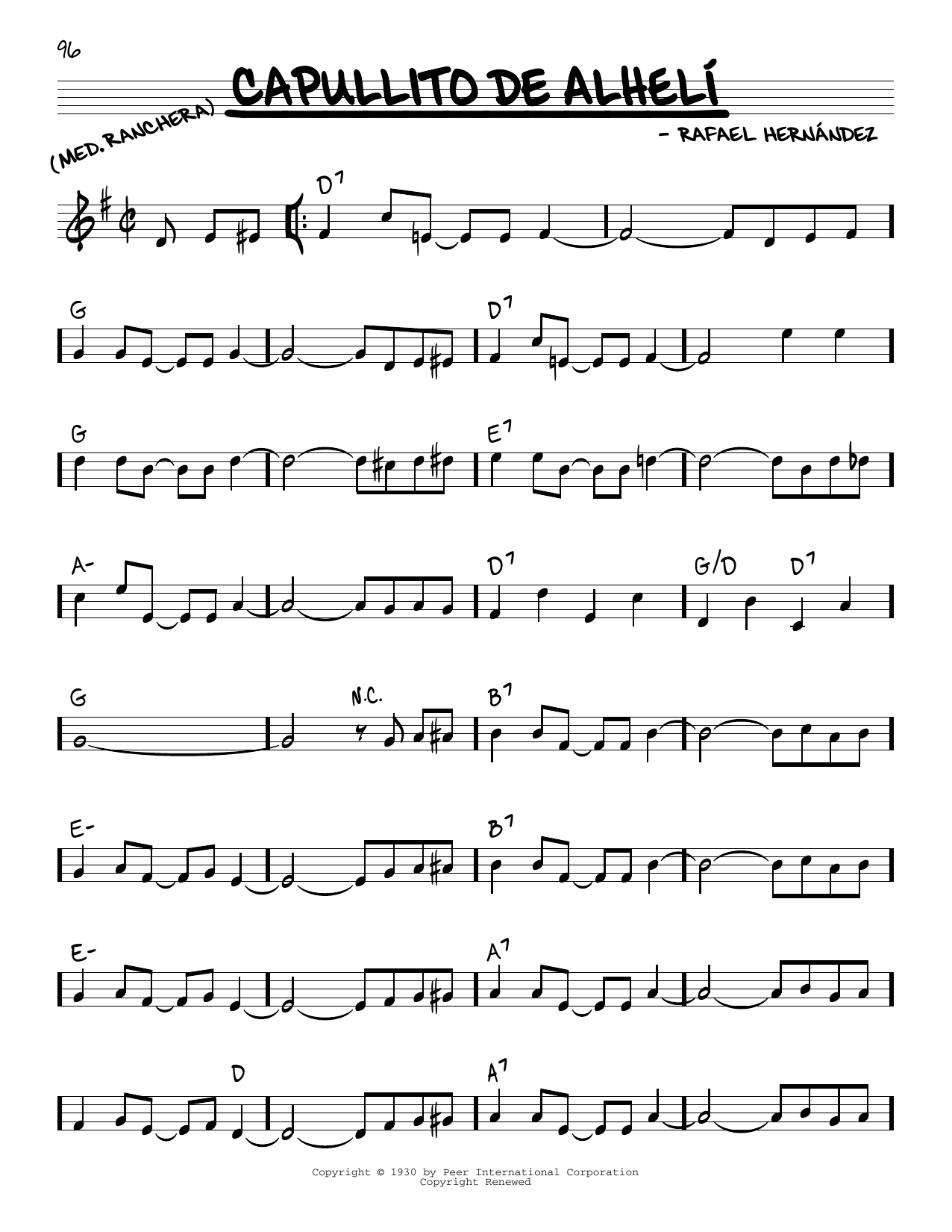 Rafael Hernández Capullito de Alheli Sheet Music