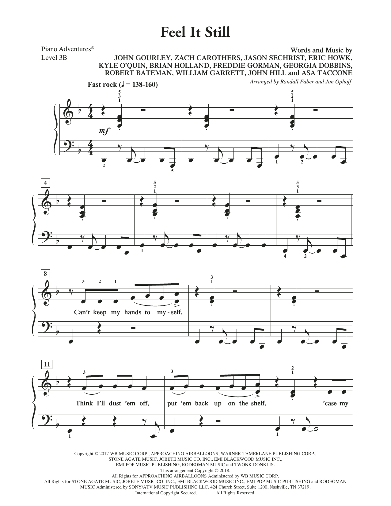 Randall Faber & Jon Ophoff Feel It Still Sheet Music