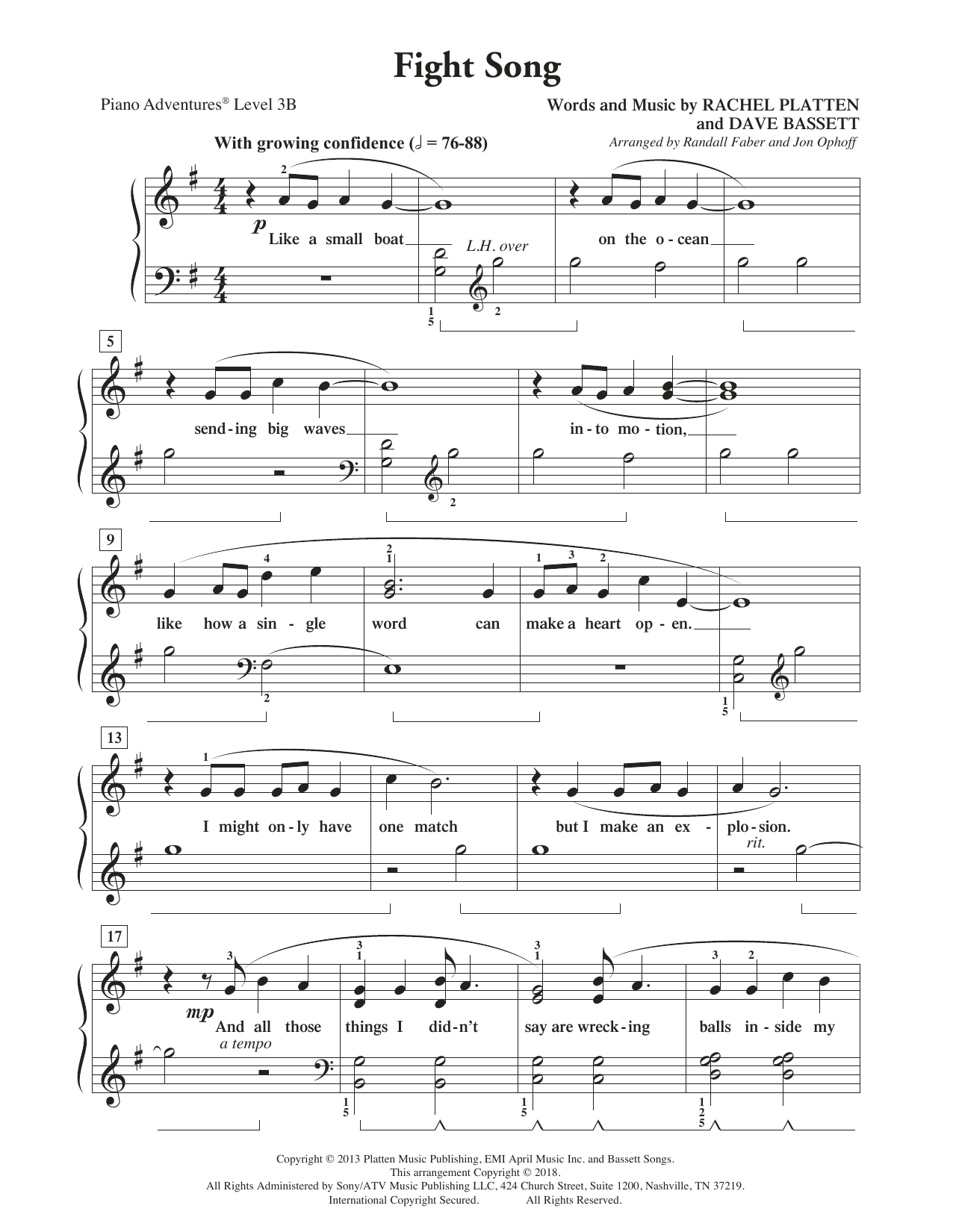 Randall Faber & Jon Ophoff Fight Song Sheet Music