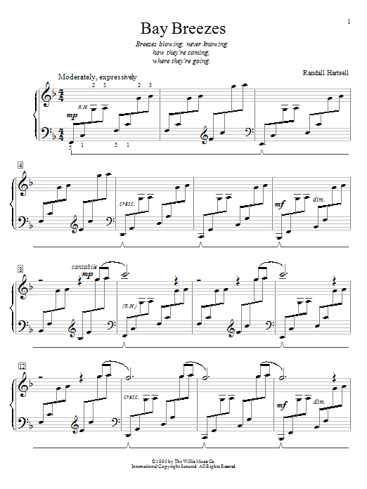 Randall Hartsell Bay Breezes Sheet Music