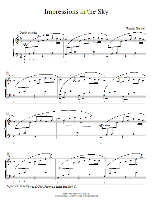 Randall Hartsell Impressions In The Sky Sheet Music