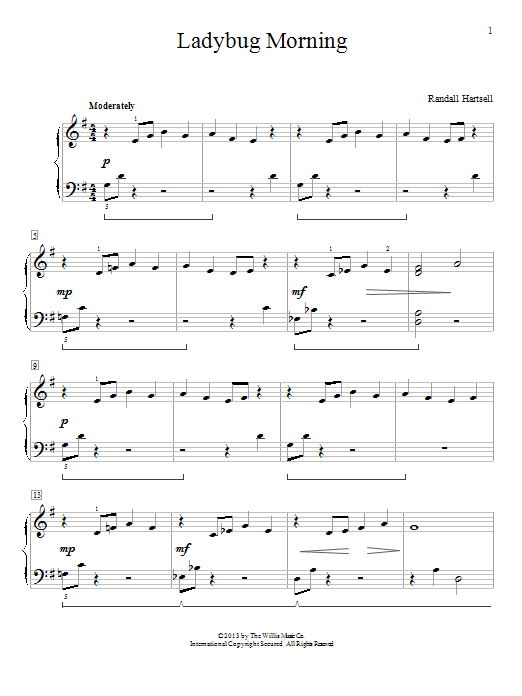 Randall Hartsell Ladybug Morning Sheet Music