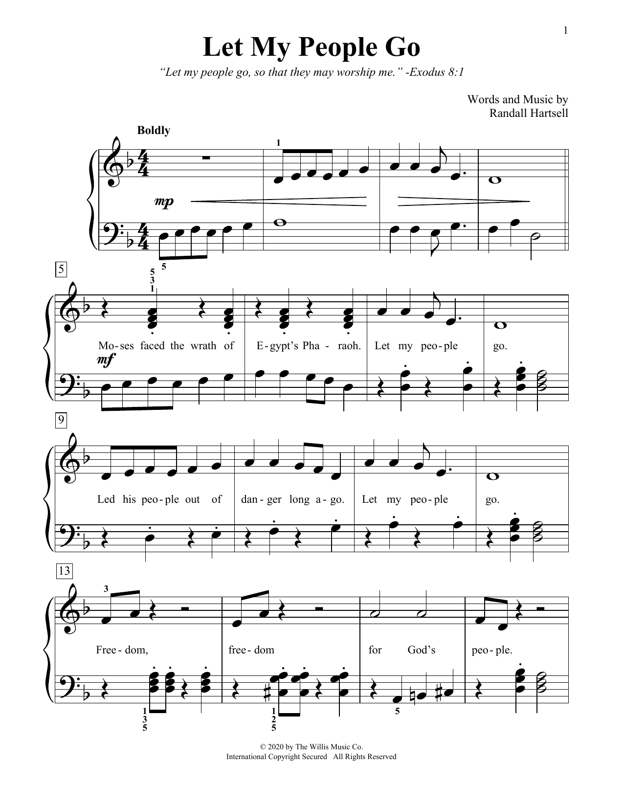 Randall Hartsell Let My People Go Sheet Music