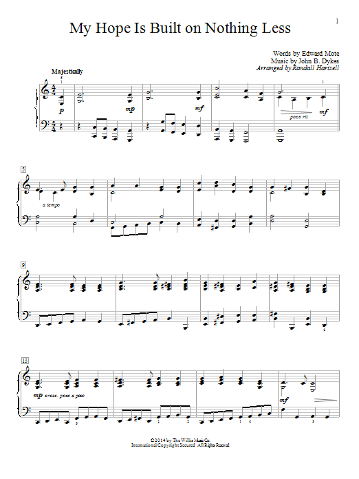 Randall Hartsell My Hope Is Built On Nothing Less Sheet Music