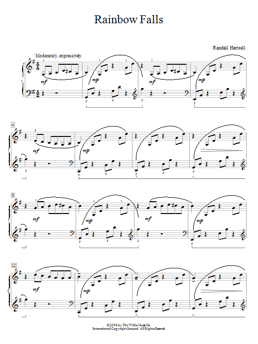 Randall Hartsell Rainbow Falls Sheet Music
