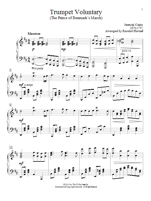Randall Hartsell Trumpet Voluntary Sheet Music