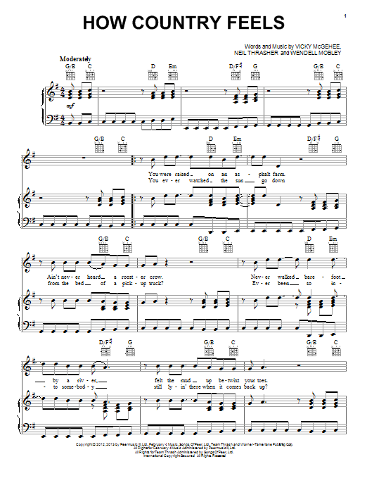 Randy Houser How Country Feels Sheet Music
