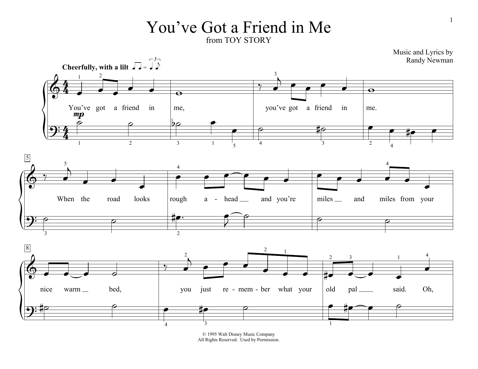 Randy Newman You've Got A Friend In Me (from Toy Story) (arr. Christopher Hussey) Sheet Music