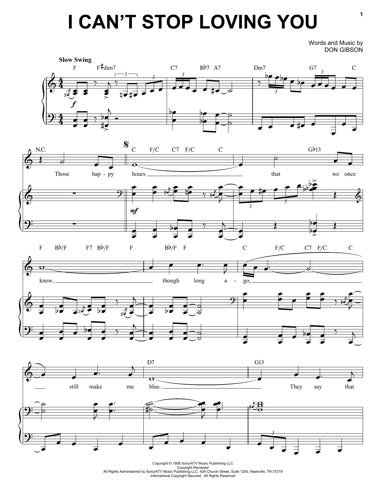 Ray Charles I Can't Stop Loving You [Jazz version] (arr. Brent Edstrom) Sheet Music