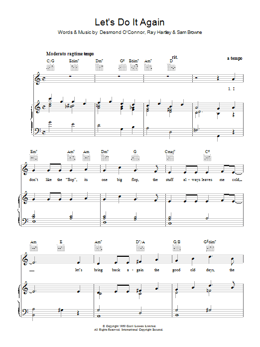 Ray Hartley Let's Do It Again Sheet Music
