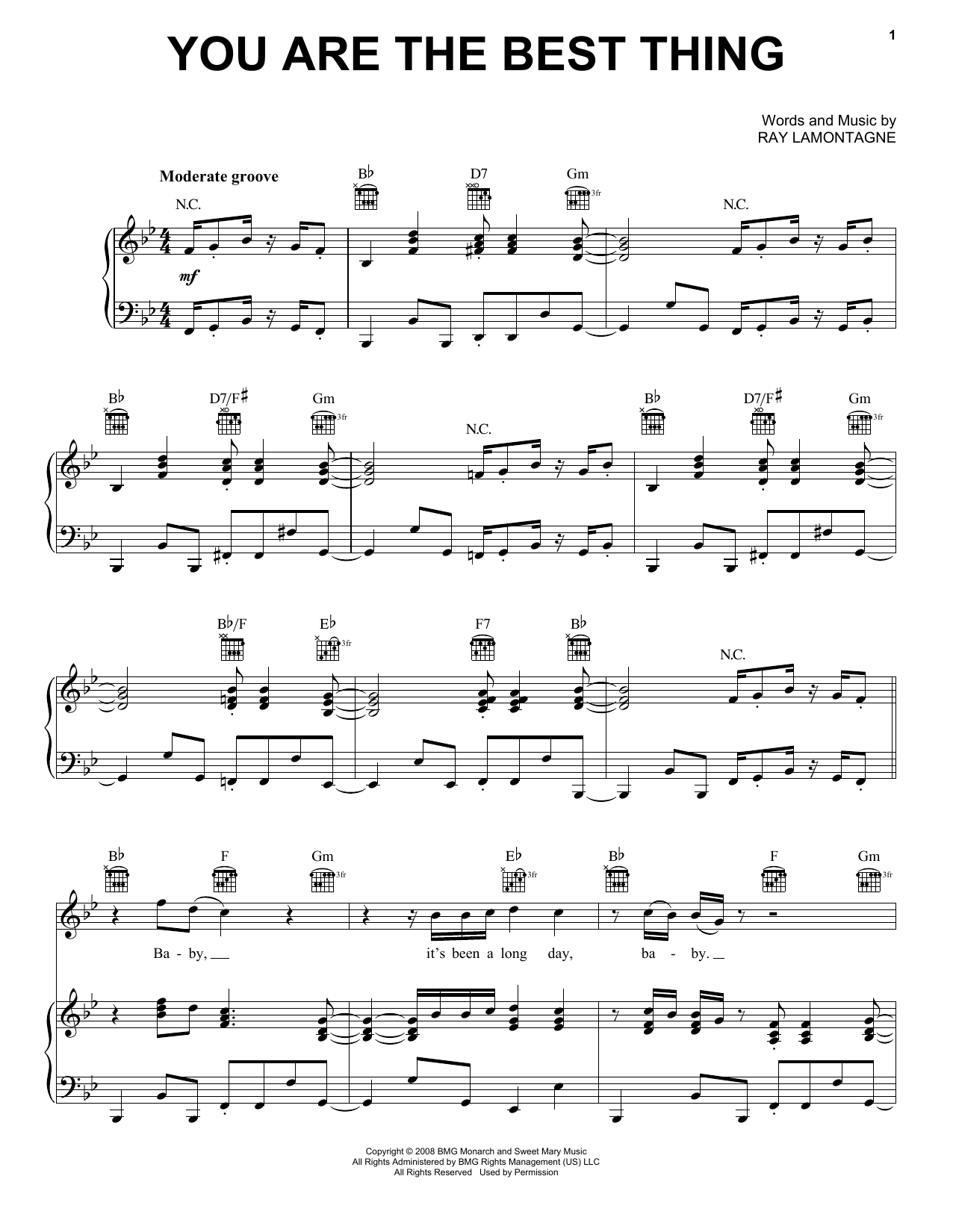 Ray LaMontagne You Are The Best Thing Sheet Music