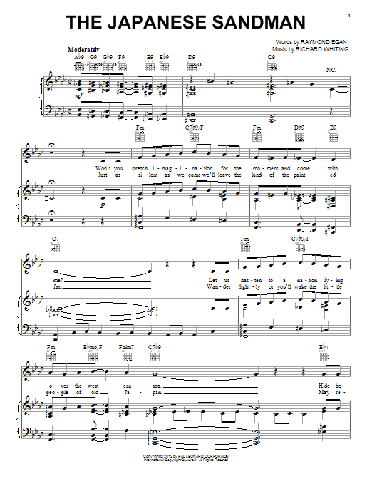 Raymond Egan The Japanese Sandman Sheet Music