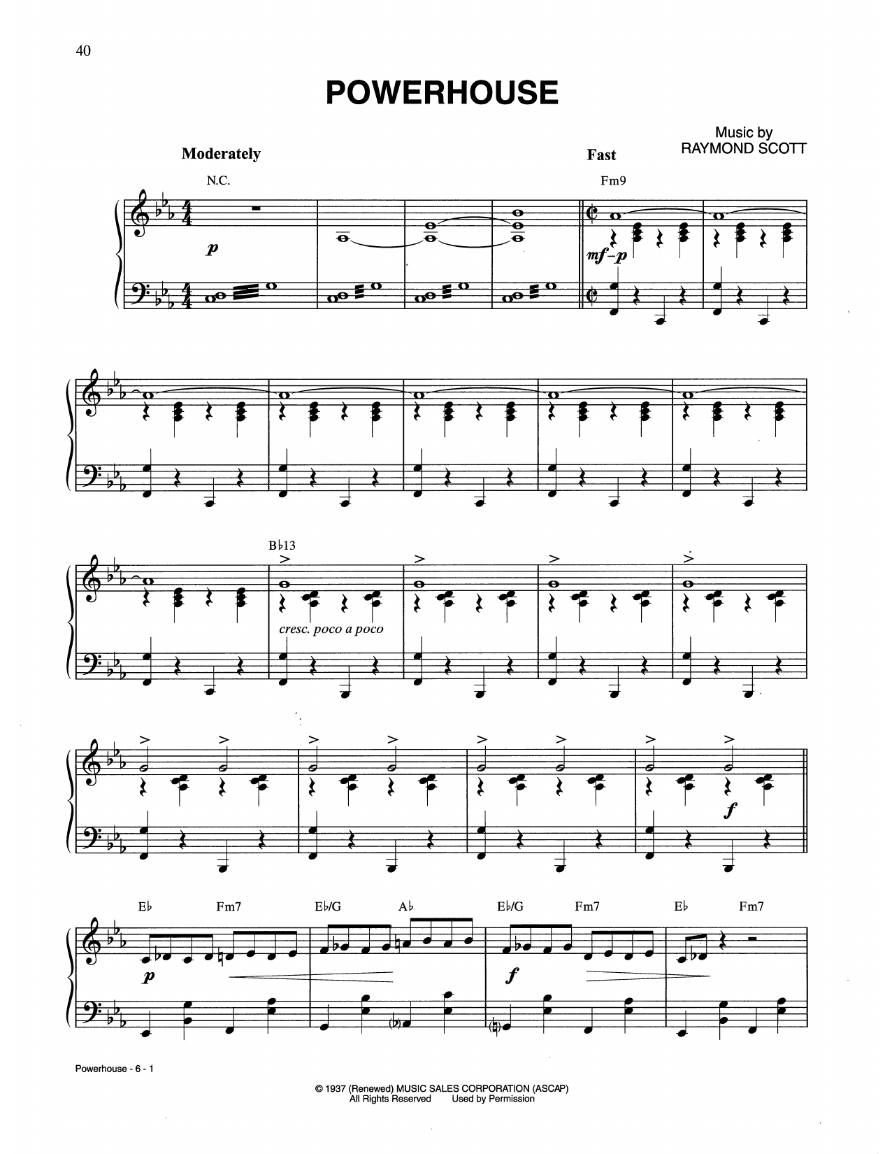 Raymond Scott Powerhouse Sheet Music