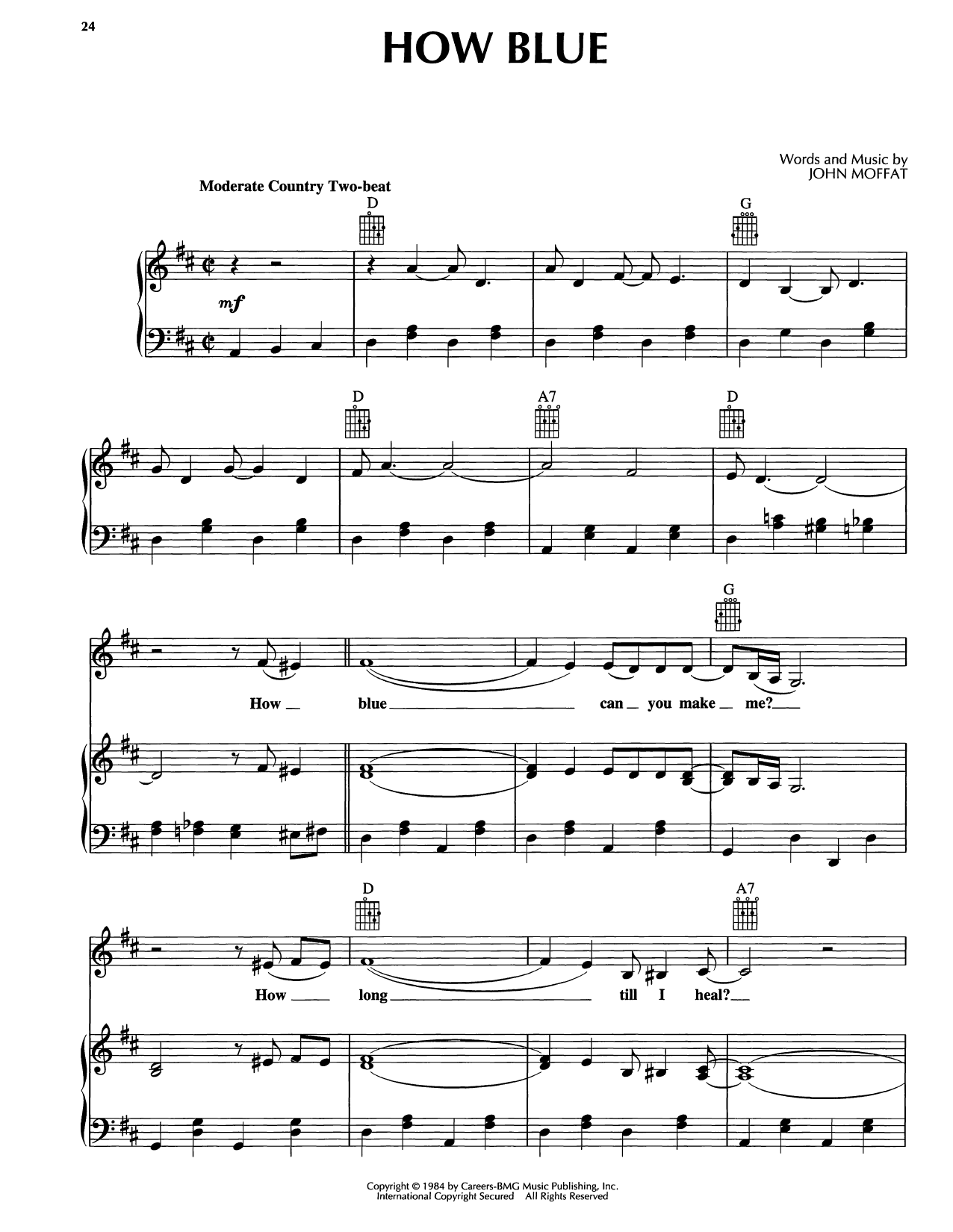 Reba McEntire How Blue Sheet Music