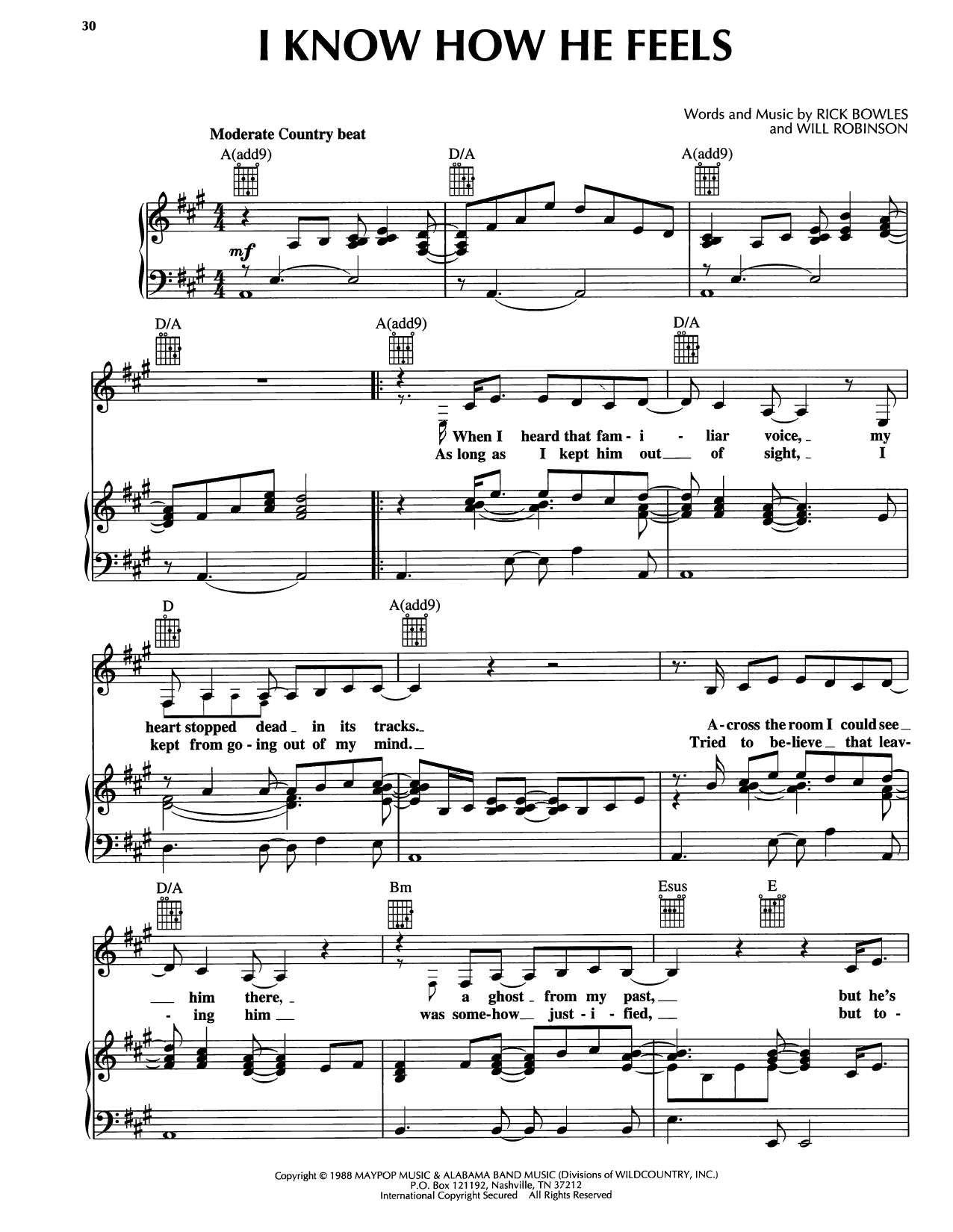 Reba McEntire I Know How He Feels Sheet Music
