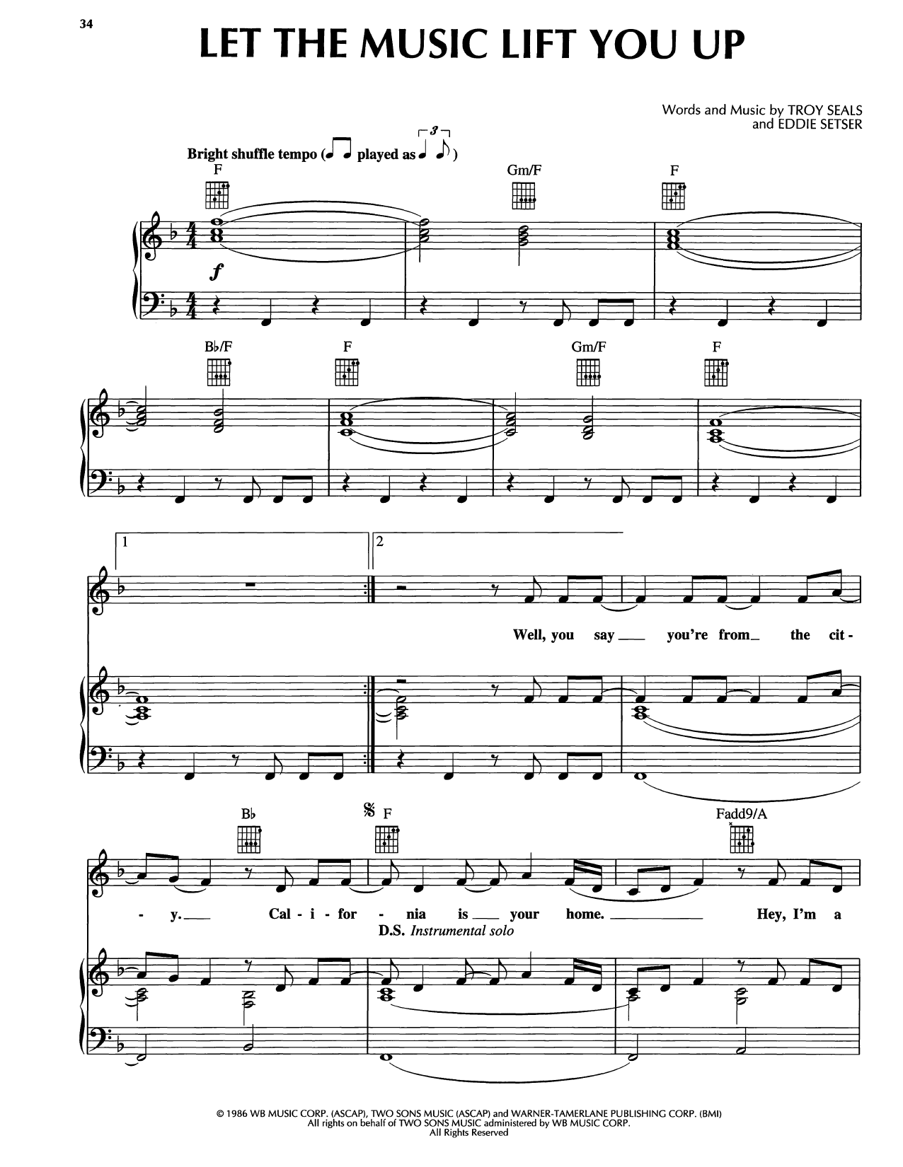 Reba McEntire Let The Music Lift You Up Sheet Music