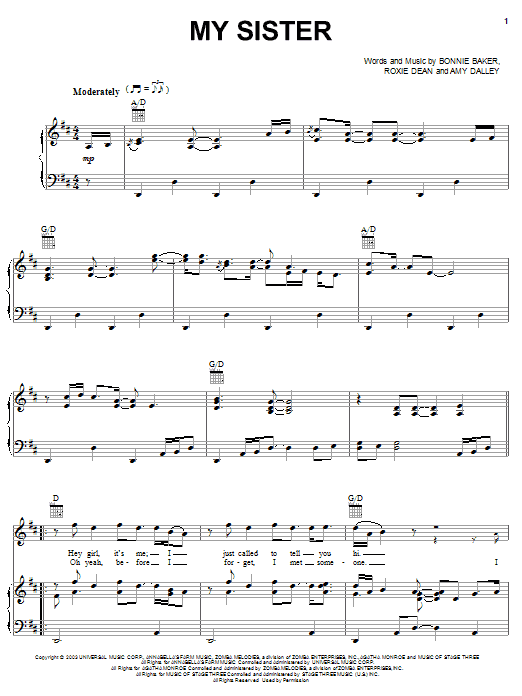 Reba McEntire My Sister Sheet Music