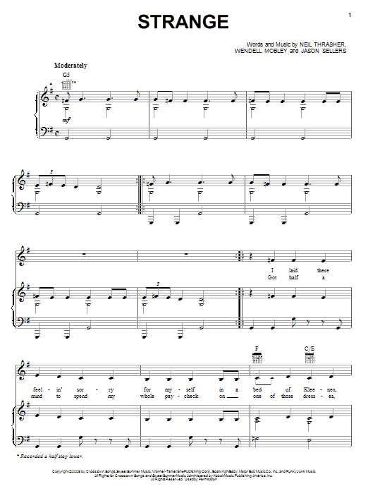Reba McEntire Strange Sheet Music