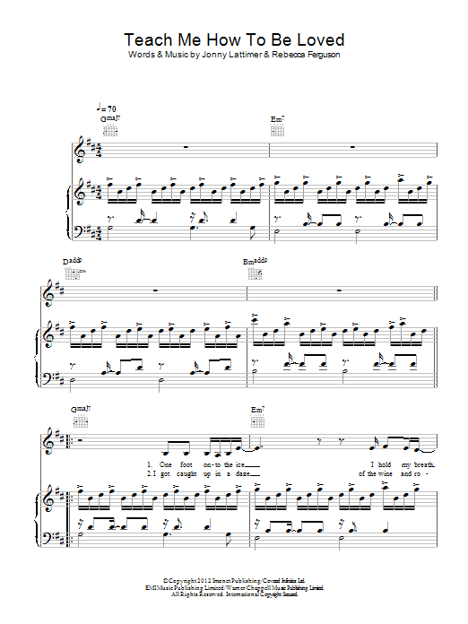 Rebecca Ferguson Teach Me How To Be Loved Sheet Music