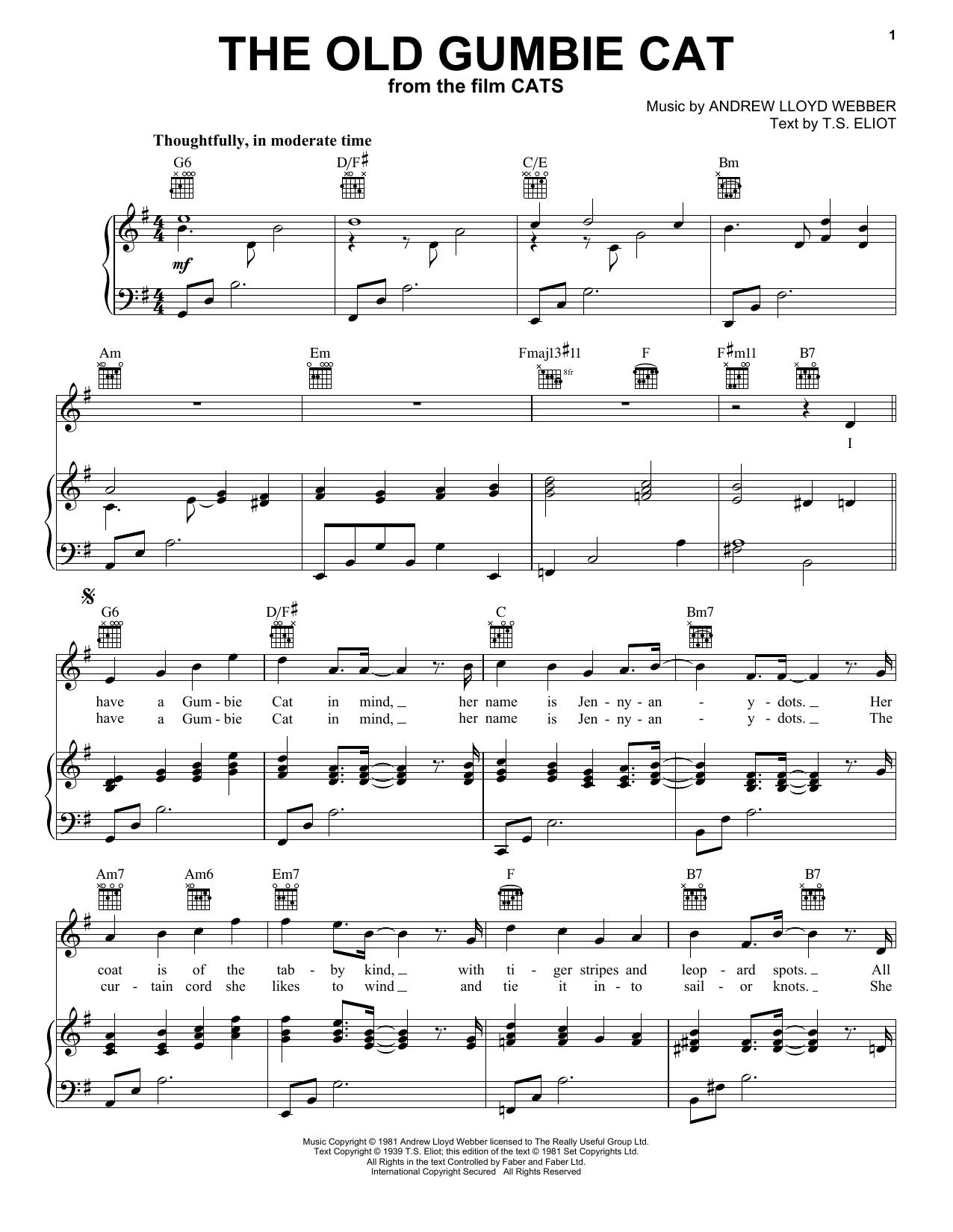 Rebel Wilson and Robbie Fairchild The Old Gumbie Cat (from the Motion Picture Cats) Sheet Music