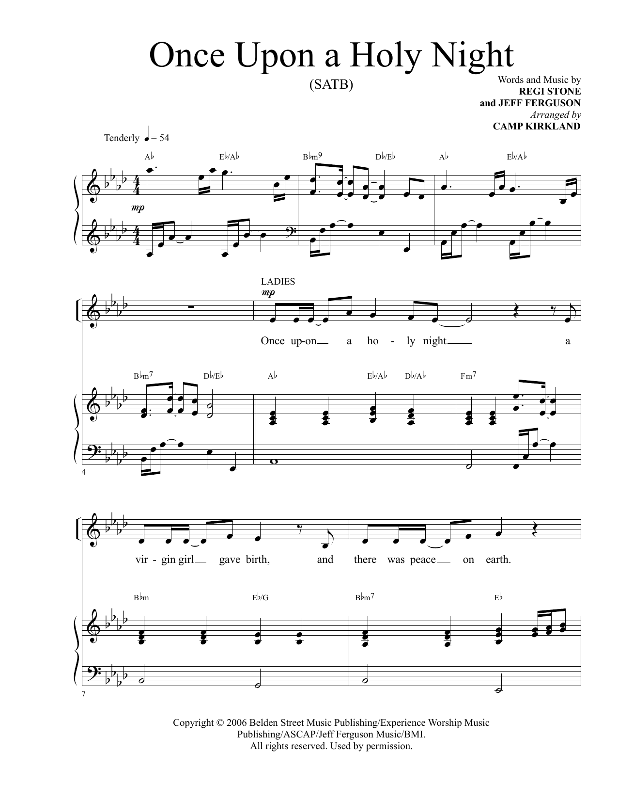 Regi Stone and Jeff Ferguson Once Upon A Holy Night (arr. Camp Kirkland) Sheet Music