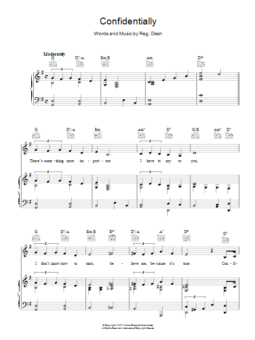 Reginald Dixon Confidentially Sheet Music