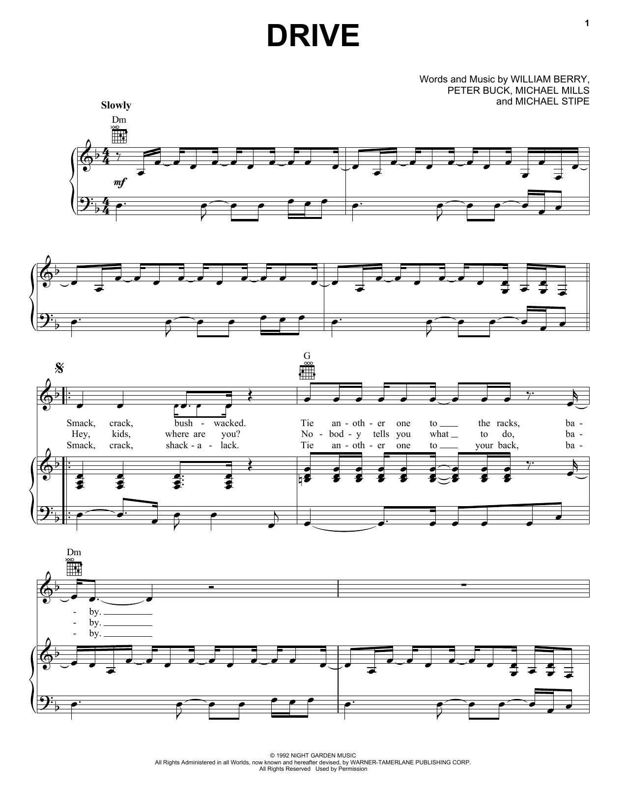 R.E.M. Drive Sheet Music