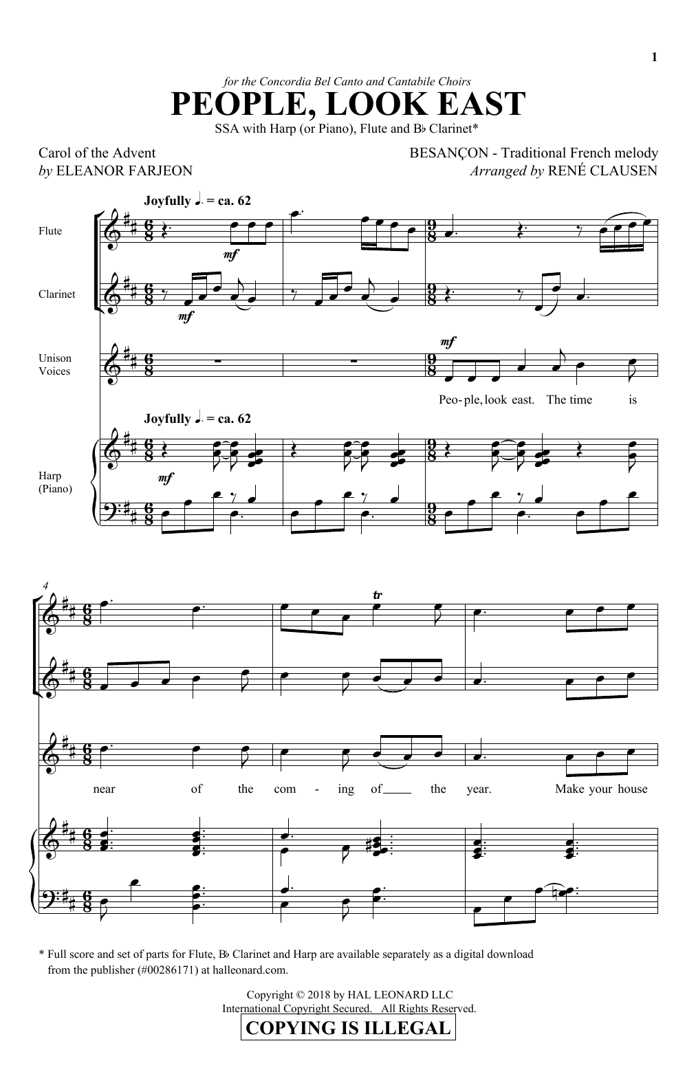 Rene Clausen People, Look East Sheet Music